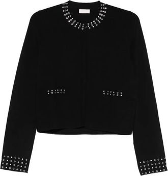 Liu Jo eyelet-embellished cardigan - Black