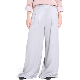TWP Avery Stretch Wool Wide Leg Pants in Light Heather Grey at Nordstrom Rack, Size 10