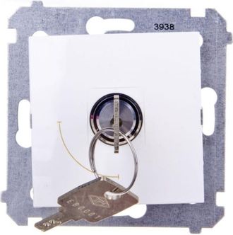 OEM Simon 54 Interruptor Simple Con Llave De Dos Posiciones 0-1 Blanco Dw1k.01/11