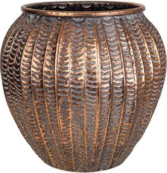 Wanderlust Deco Macetero De Metal Dorado 35x35x32