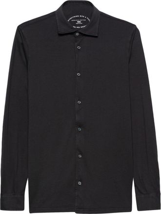 Fedeli plain organic-cotton shirt - men - Organic Cotton - 54 - Grey