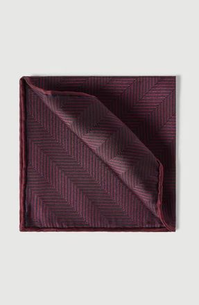 Brunello Cucinelli Silk chevron pocket square in Burgundy at Nordstrom