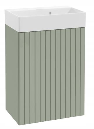 OEM Mueble De Ba&ntilde;o Suspendido De Eucalipto Con Lavabo, Sin Tiradores, Ranurado, 50x70cm Kiara