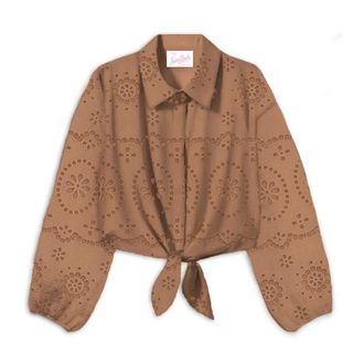 MC2 Saint Barth Shirts, female, Brown, Size: XS camicie poliestere