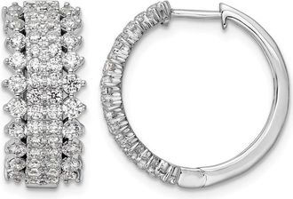 Diamond2Deal 14k Gold 2 ct Lab Grown Diamond Hinged Hoop Earrings VS Clarity, G-H Color