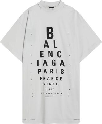 Balenciaga T-shirt met korte mouwen en ronde hals - Dames - T-shirts - Wit - S - Katoen - Tops