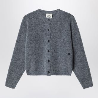 Douuod Cardigan grigio m&eacute;lange in misto alpaca