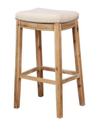 Linon Claridge Acacia Bar Stool