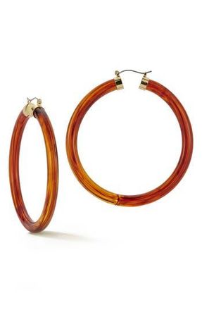 Sphera Milano Large Round Hoop Earrings in Brown/Silver at Nordstrom Rack
