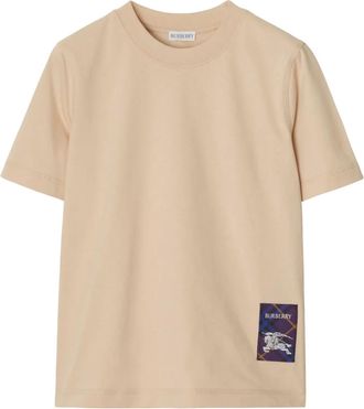 Burberry T-shirt in cotone a quadri - Toni neutri