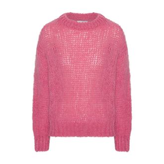Americandreams Leonnie Alpaca Pullover - Dames - Ronde hals truien - Roze - M - Wol - Truien & Vesten