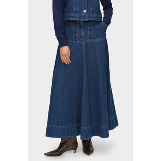 Aligne Liza Denim Maxi Skirt in Ocean Blue at Nordstrom, Size 12