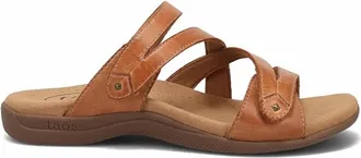Taos Womens Double U Leather Strap Sandals In Caramel