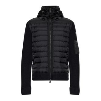 Moncler Vest met dons voorzijde - Heren - Vesten - Zwart - 2XL - Wol - Truien & Vesten