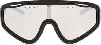 Emporio Armani Perforated Shield Zonnebrillen - Heren - Zonnebrillen - Zwart - 41 MM - Accessoires