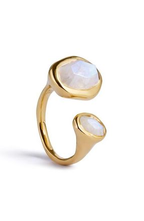 Monica Vinader Odyssey Moonstone Open Ring in 18K Gold Vermeil/Moonstone at Nordstrom, Size 6.75