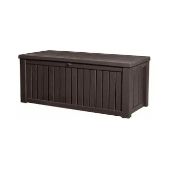 Keter Baule Cassapanca Da Esterno 155x64,4x72,4 Cm In Resina Rockwood Marrone