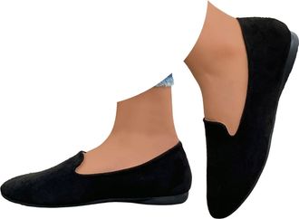 Generic Womens Lightweight Slip-On Dress Shoes Comfortable Pointed-Toe Casual Shoes Suede Flat Ballerina Fashion Breathable Soft Sole Wide fit Ballerina for D