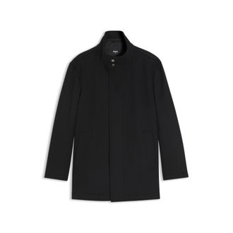 BOSS Formal coat in Italian fabric with a stand collar