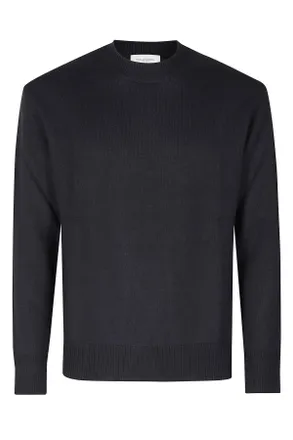 Paolo Pecora Blue Virgin Wool Crew Neck Sweater
