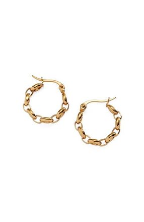 Alex and Ani Frozen Mariner Chain Hoop Earrings in Gold at Nordstrom