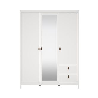 Calicosy Armario de 3 puertas, 1 con espejo y 2 cajones, blanco, L150 cm