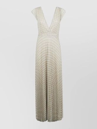 Forte_Forte jersey maxi dress metallic pleated v neckline