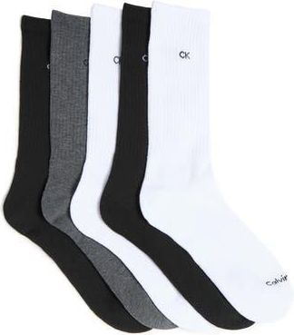 Calvin Klein Basic Sport Athletic Socks - Pack of 5 in White/Grey/Black at Nordstrom Rack