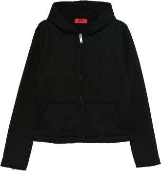 424 Hoodie met rits - Zwart