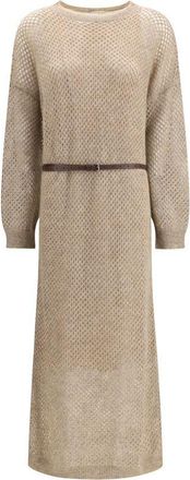 Brunello Cucinelli Beige Mohair Casual Womens Dress