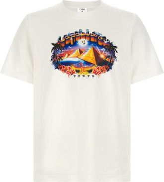 Casablanca White Graphic Crew Neck T-Shirt