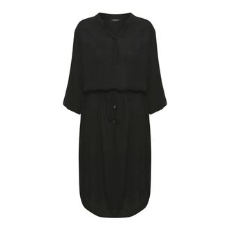 Soaked In Luxury Zwarte jurk met 3/4 mouwen - Dames - Jurken - Zwart - Maat: S