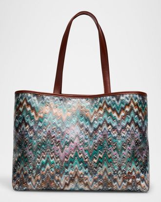 Missoni Large Zigzag Canvas Tote Bag