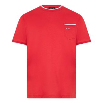 Paul & Shark Paul & Shark, T-Shirts, male, Red, Size: 6XL Short sleeve t-shirt with pocket