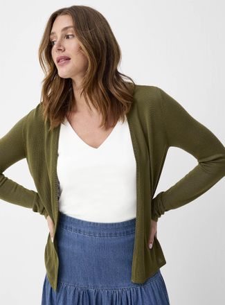 Contemporaine Womens Fluid-knit open-front Cardigan Sweater