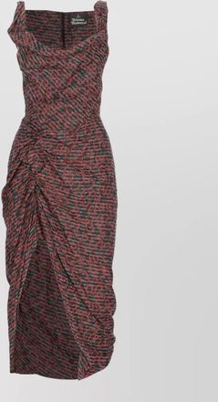 Vivienne Westwood knee length dress asymmetric hem ruched