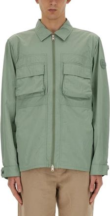 Woolrich Crinkle Overshirt - Heren - Zomerjassen - Groen - M - Nylon - Jassen