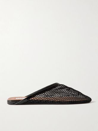 Alaia Mule In Rete Con Finiture In Pelle - Nero