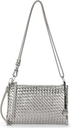 The Sak Vita Hand Woven Leather Crossbody Wristlet in Pyrite Woven at Nordstrom