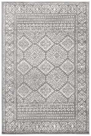 Safavieh Alfombra transicional de polipropileno gris/blanco, 122 x 183 cm
