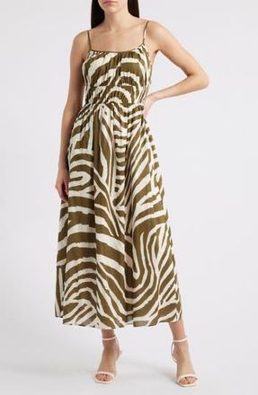 Rails Fatima Print Cotton Midi Sundress in Selva at Nordstrom Rack, Size X-Large