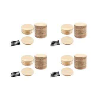 OEM 80 Posavasos De Madera, Redondos De 10 Cm (4 Pulgadas) En Blanco, Ideales Para Manualidades, Con Puntos De Silicona Antideslizantes