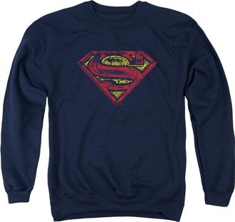 Gildan Superman S Shield Rough Adult Crewneck Sweatshirt