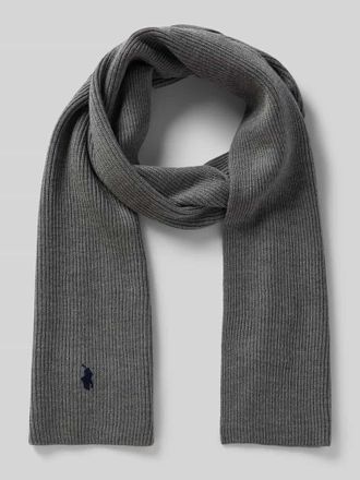 Polo Ralph Lauren Wollschal mit Label-Stitching in Silber, Gr&ouml;&szlig;e 1