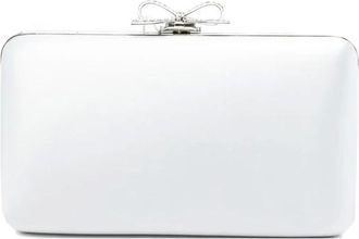 Self Portrait Satin Bow Clutch - female - Self Portrait - Clutches - Blue - ONE SIZE - Bags