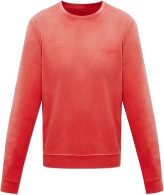 Maison Margiela Embroidered Logo Sweatshirt - Dames - Sweatshirts - Rood - M - Katoen - Hoodies & sweatvesten