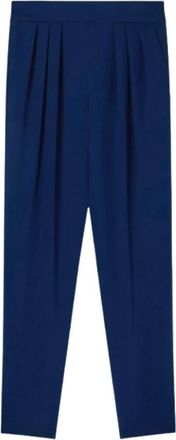 Giorgio Armani Technische cady broek met plooien - Dames - Broeken - Blauw - XS - Broeken