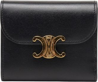 Celine Black Leather Wallet (Tri-Fold) (Pre-Owned)
