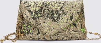 Dries Van Noten Clutch in tessuto ricamato floreale con tracolla a catena amovibile