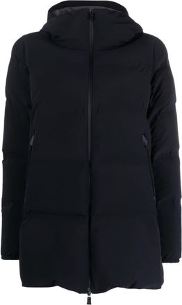 Herno hooded puffer coat - women - Polyamide/Polyurethane/Spandex/Elastane/Polyamide/Spandex/Elastane/Feather Down - 42 - Blue